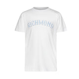 John Richmond Kids T-shirt Bianca con Stampa Logo a Contrasto e Stampa Retro