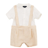 Fay Kids Camicia+Salopette Bianco/Beige per Neonati