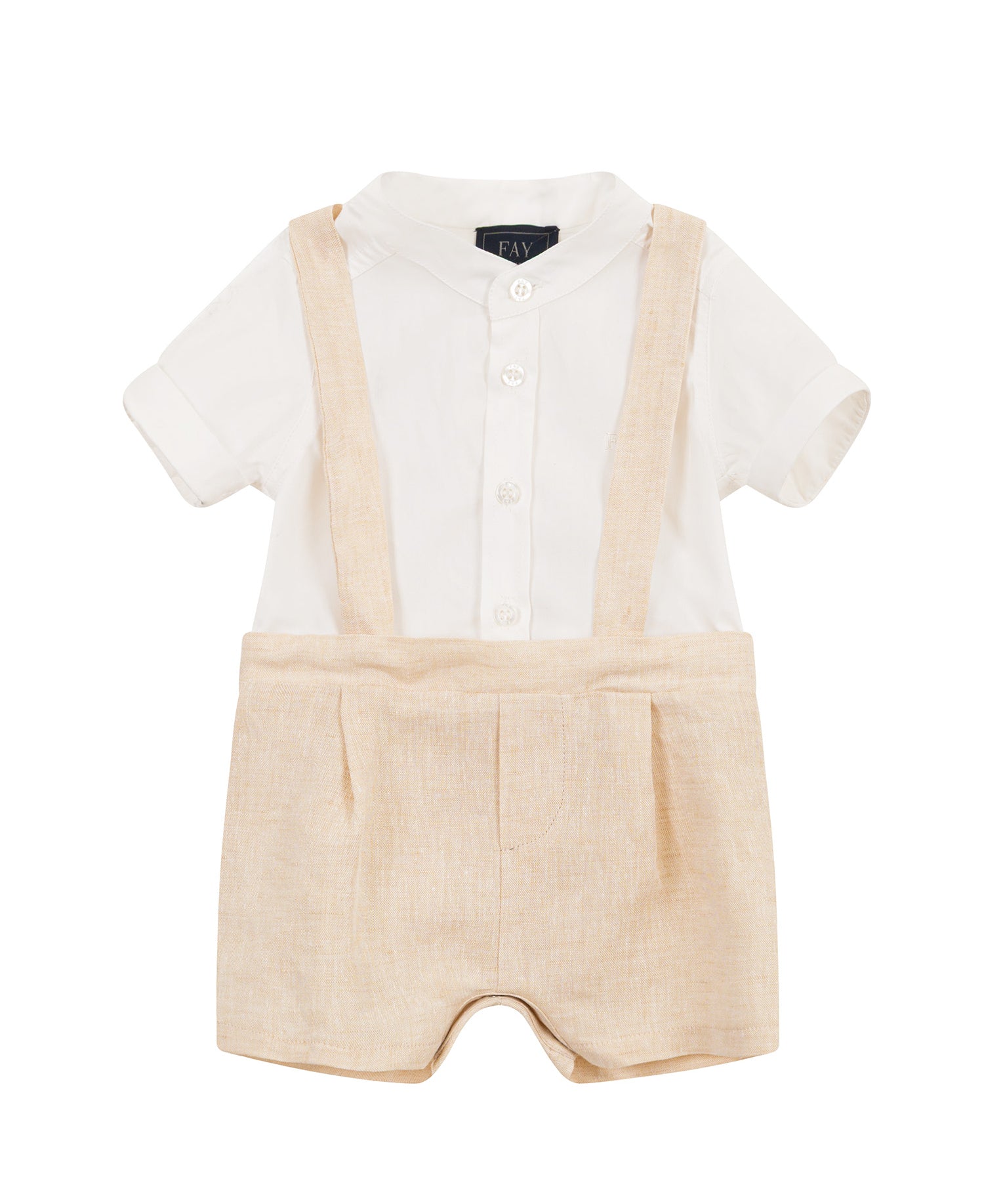 Fay Kids Camicia+Salopette Bianco/Beige per Neonati