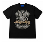 ArtSuperMoney T-Shirt Nero con Stampa Aquila con Strass per Bambini