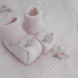 Marlù Scarpine Rosa con Ricamo Fiore per Neonate
