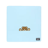 Moschino Kids Coperta Celeste con Ricamo Teddy