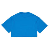 Diesel Kids Blue Cropped T-shirt with Puffy Print