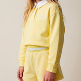 Pinko Kids Felpa Lemon Grass con Colletto a Contrasto per Bambine