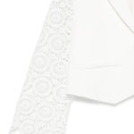 Twinset Kids Giacca Off-White con Maniche in Pizzo per Bambine