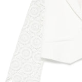 Twinset Kids Giacca Off-White con Maniche in Pizzo per Bambine