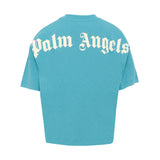 Palm Angels Kids T-Shirt Blu Marine con Logo per Bambini