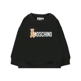 Moschino Kids Felpa Girocollo Nera con Logo per Neonati