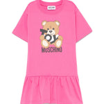 Moschino Kids Abito Fucsia con Stampa Toy per Bambine