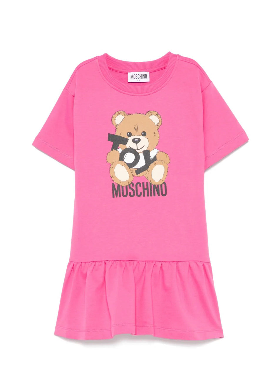 Moschino Kids Abito Fucsia con Stampa Toy per Bambine