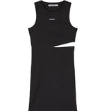 Patrizia Pepe Kids Abito Nero Aderente a Coste per Bambine