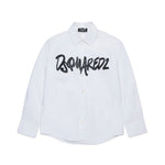 Dsquared2 Kids Camicia Bianca con Stampa Logo per Bambini