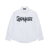 Dsquared2 Kids Camicia Bianca con Stampa Logo per Bambini