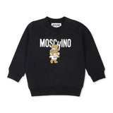 Moschino Kids Felpa Nera con Stampa Logo Teddy Bear per Neonati 