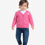 Diesel Kids Cardigan Fucsia con Oval D per Neonate