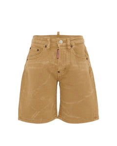 Dsquared2 Kids Bermuda Marrone con Stampa Logo sul Retro per Bambini