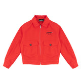 Dsquared2 Kids Giacca Rosso con Zip e Tasconi per Bambini