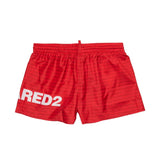 Dsquared2 Costume Rosso Monogram All-Over per Bambini