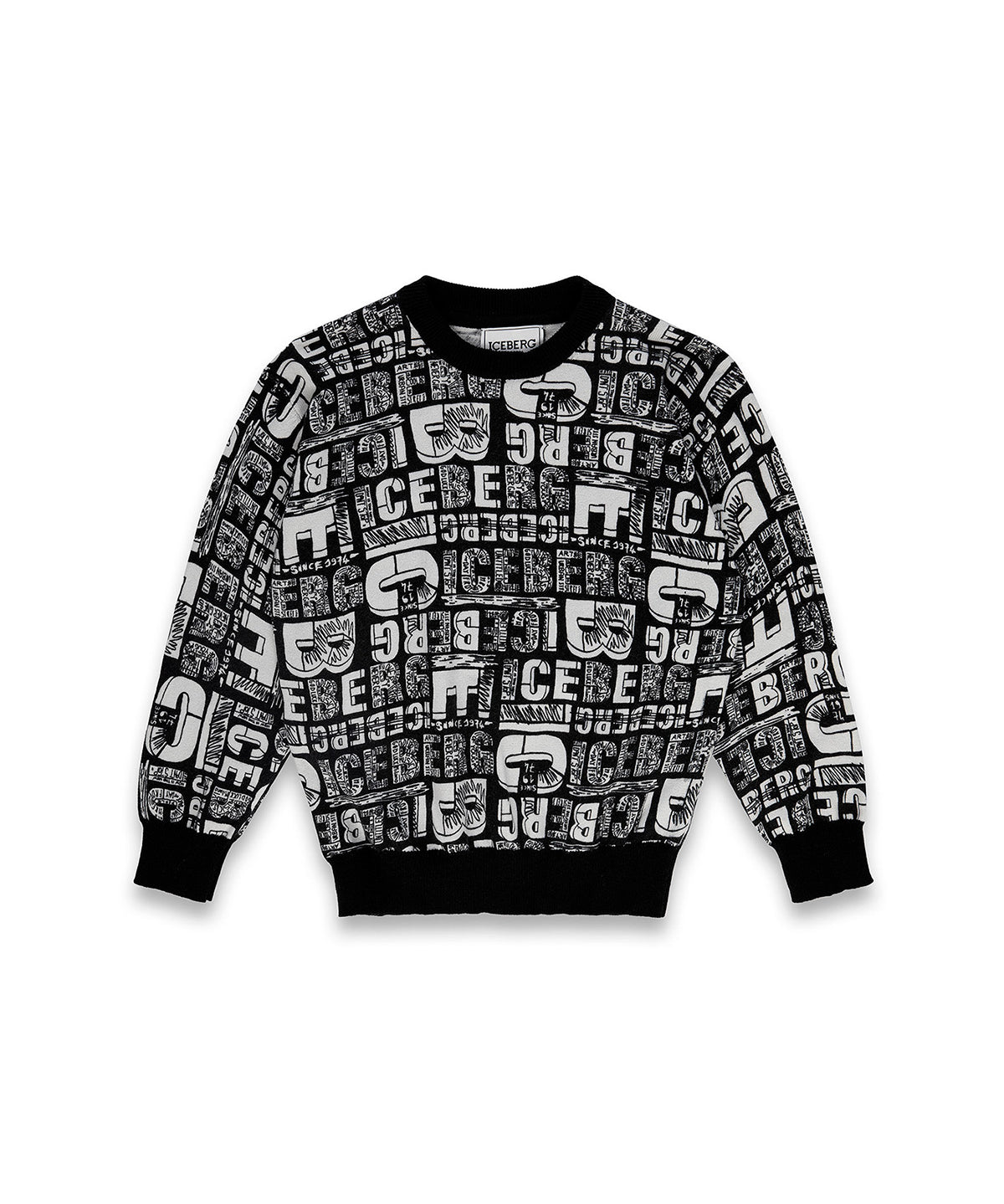 Iceberg Kids Felpa Girocollo con Motivo Multilogo per Bambini