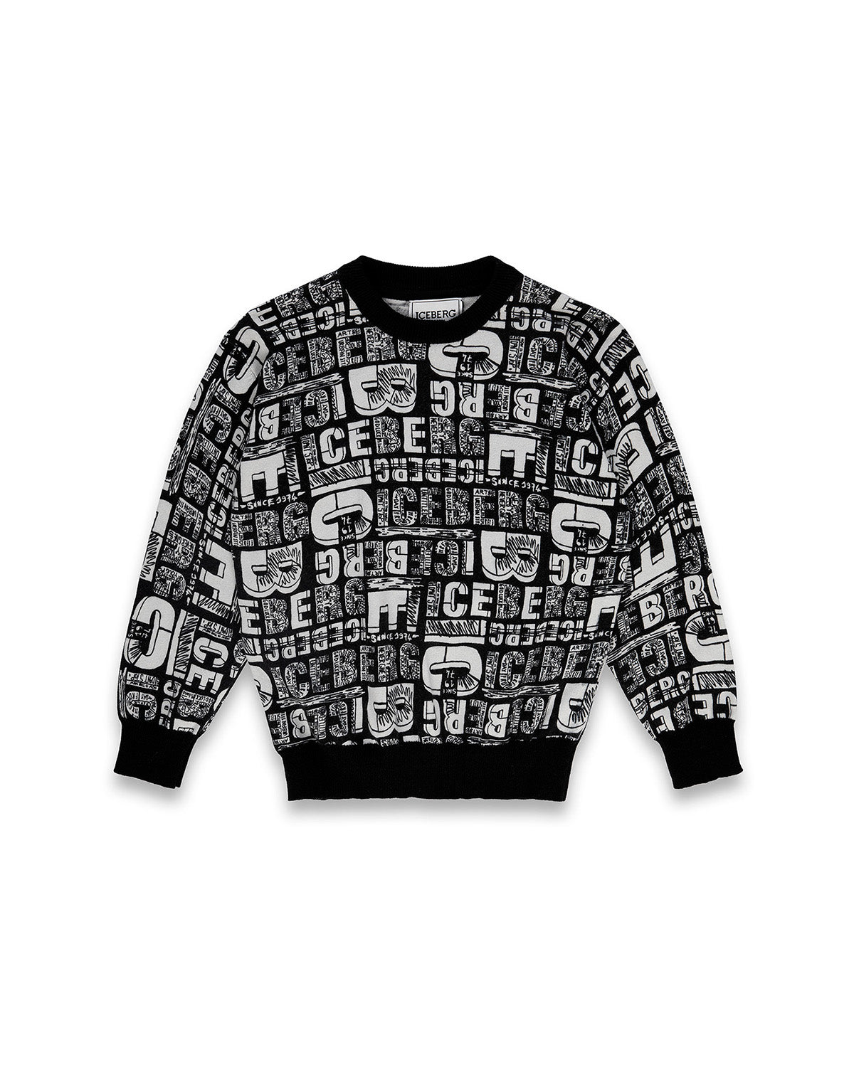 Iceberg Kids Felpa Girocollo con Motivo Multilogo per Bambini