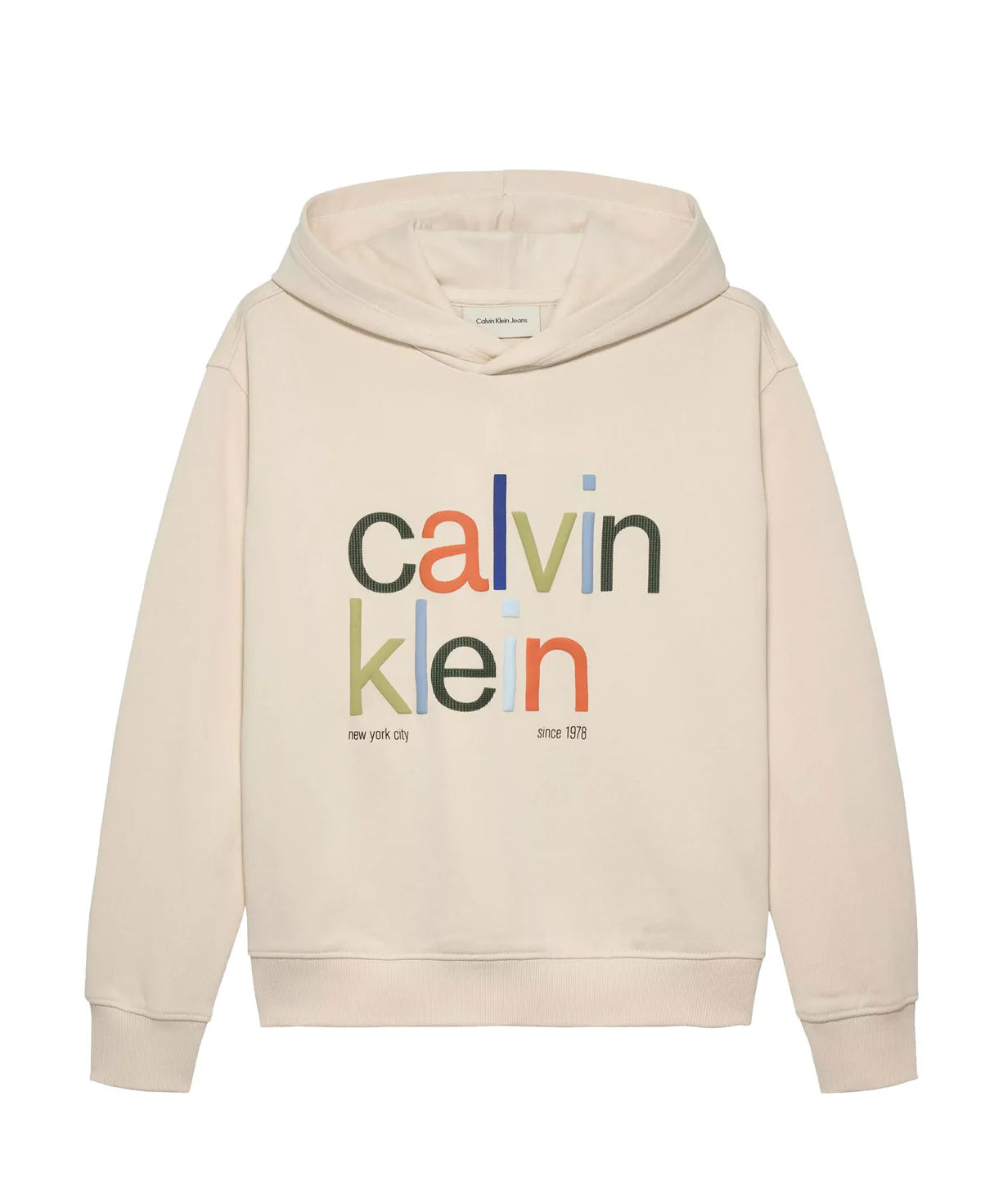 Calvin Klein Kids Felpa con Cappuccio WhiteCap Gray per Bambini