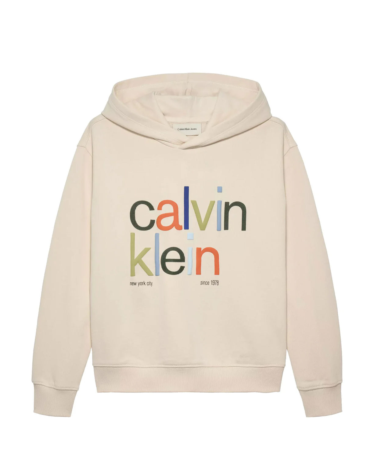 Calvin Klein Kids Felpa con Cappuccio WhiteCap Gray per Bambini