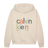 Calvin Klein Kids Felpa con Cappuccio WhiteCap Gray per Bambini