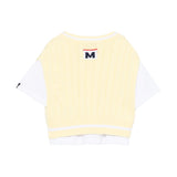 Msgm Kids T-Shirt con Gilet Bianco/Giallo per Bambine