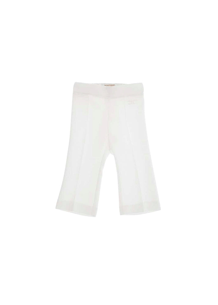 Elisabetta Franchi La Mia Bambina Pantaloni Panna con Logo per Neonate