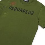 Dsquared2 Kids T-shirt Verde con Stampa Logo per Bambini