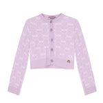 Pinko Kids Cardigan con Logo All-over Lilla