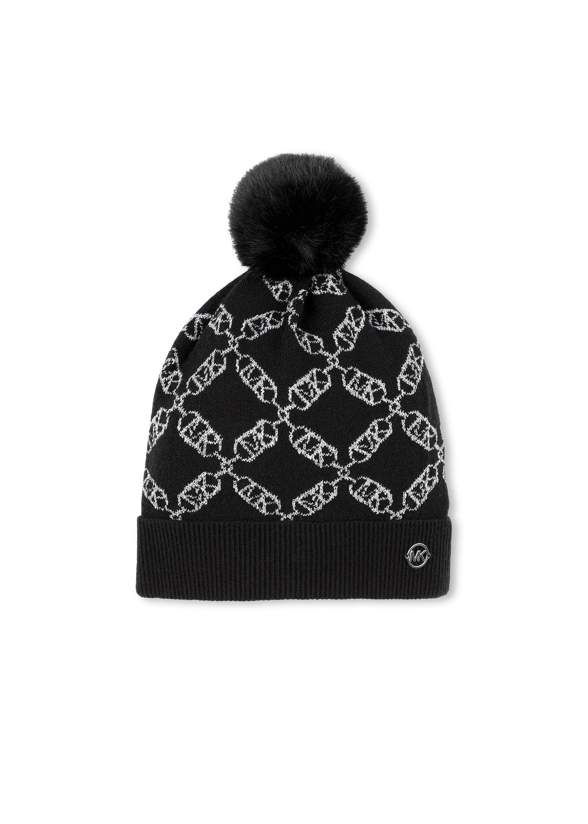 Michael Kors Kids Cappello Beanie Nero con Pon Pon per Bambine