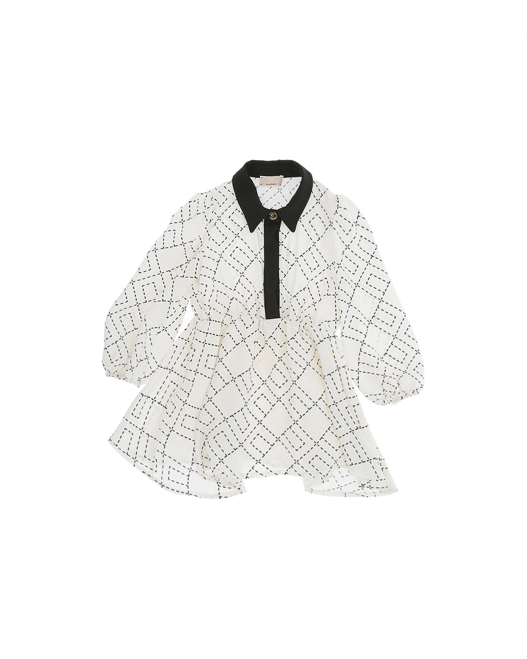Elisabetta Franchi La Mia Bambina Abito Panna con Logo Geometrico per Neonate