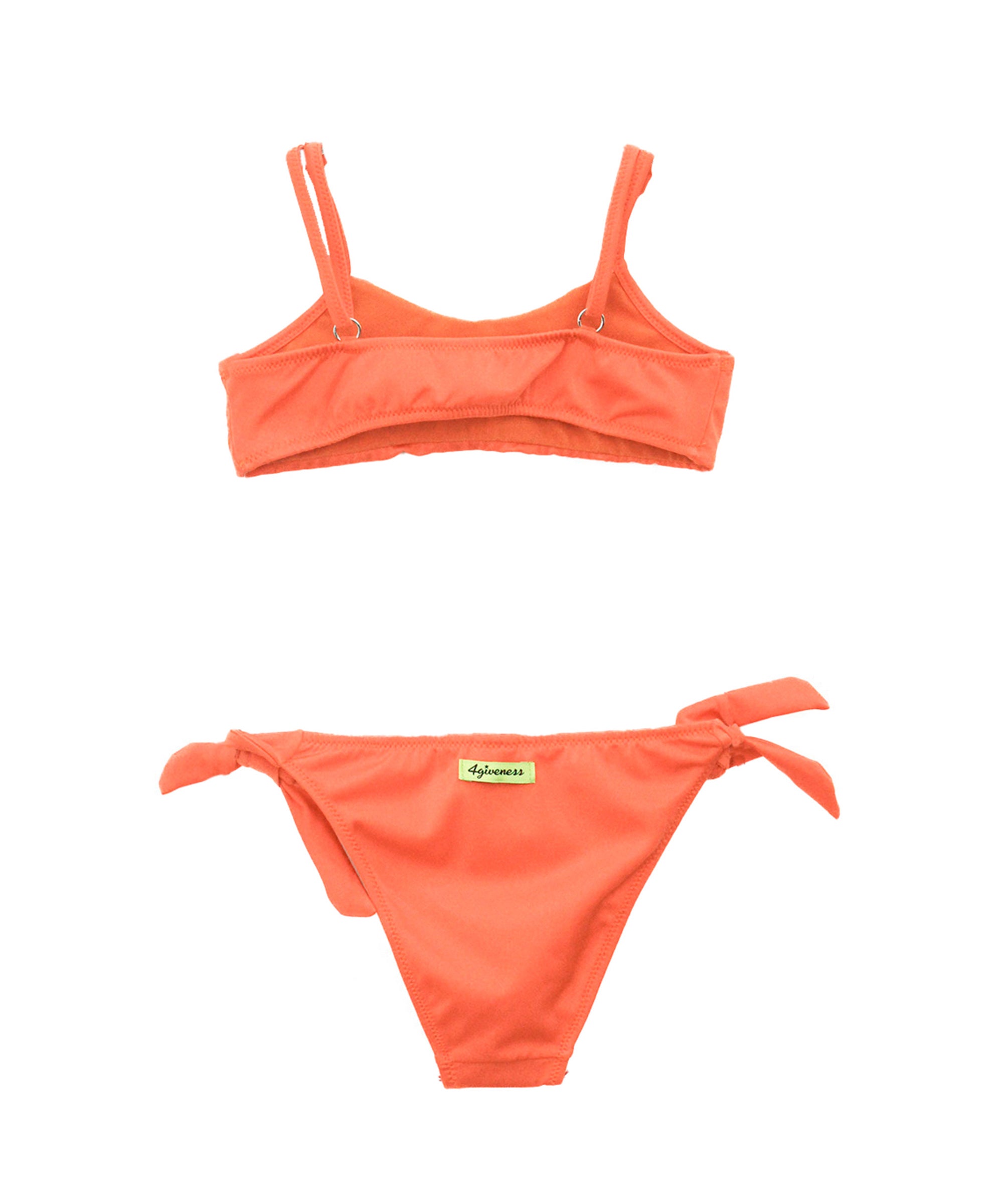 4GIVENESS Costume Bikini Arancione a Fascia con Strass per Bambine