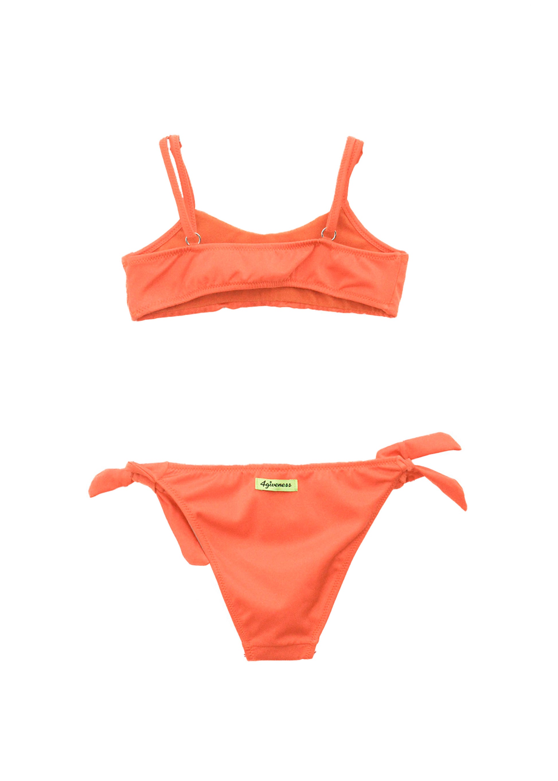 4GIVENESS Costume Bikini Arancione a Fascia con Strass per Bambine
