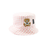 Moschino Kids Cappello Bucket Rosa a Quadri per Neonate