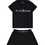 John Richmond Kids Set Gonna e T-Shirt Nero per Neonata