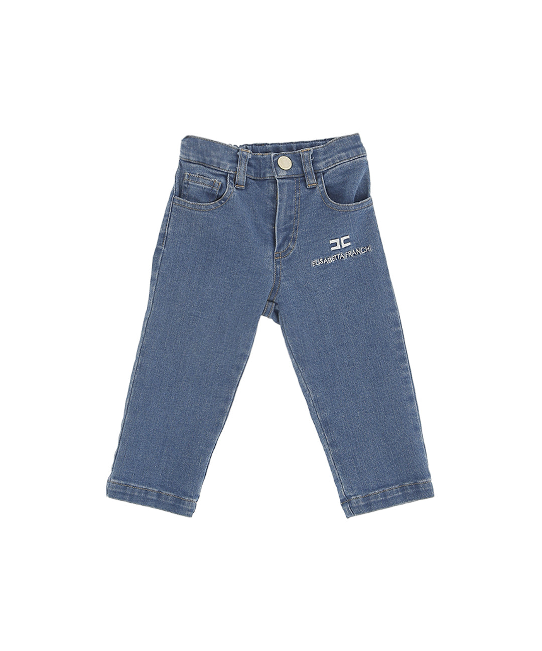 Elisabetta Franchi La Mia Bambina Jeans Denim con Logo per Neonate