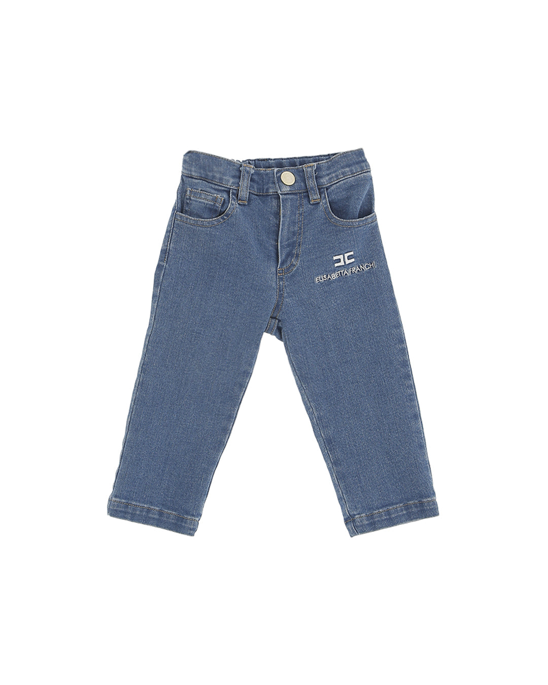 Elisabetta Franchi La Mia Bambina Jeans Denim con Logo per Neonate