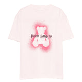 Palm Angels Kids' Pink Teddy Logo T-Shirt for Girls