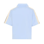 Palm Angels Kids Polo Celeste con Logo per Bambini