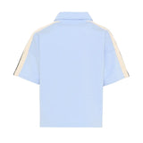 Palm Angels Kids Polo Celeste con Logo per Bambini