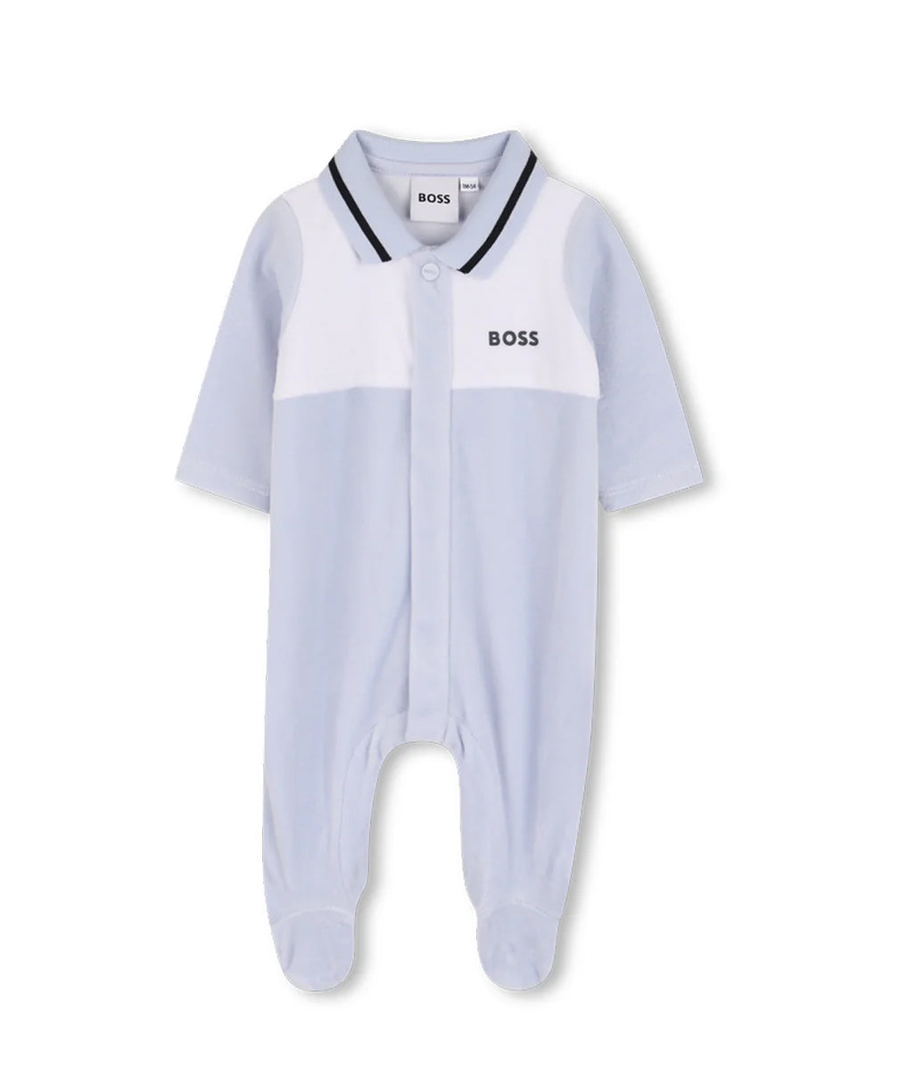 Boss Kids Tutina Celeste in Ciniglia per Neonati