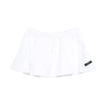 Msgm Kids Short Bianco con Logo Ricamato per Bambine