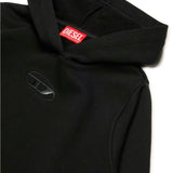 Diesel Kids Felpa Nera con Cappuccio per Bambini (dettaglio)