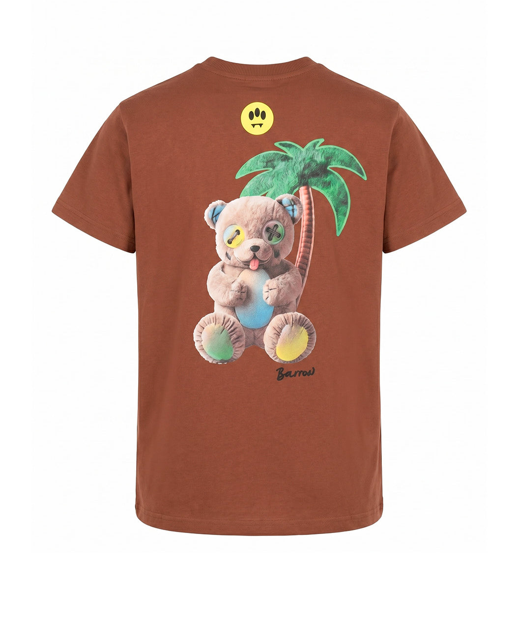 Barrow Kids T-Shirt Marrone con Stampa Orso sul Retro per Bambini