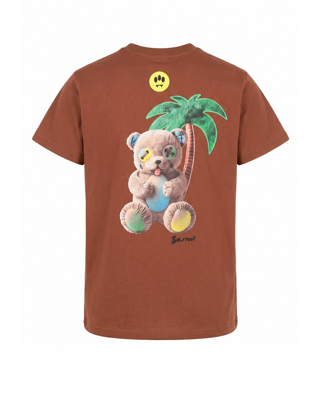 Barrow Kids T-Shirt Marrone con Stampa Orso sul Retro per Bambini