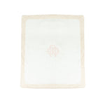 Roberto Cavalli Kids Coperta Culla Bianco/Rosa con Logo Ricamato per Neonati