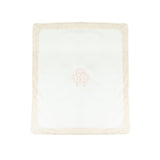 Roberto Cavalli Kids Coperta Culla Bianco/Rosa con Logo Ricamato per Neonati