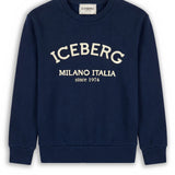 Iceberg Kids Felpa Blu con Logo per Bambini